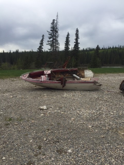 A sunken boat that we recovered.